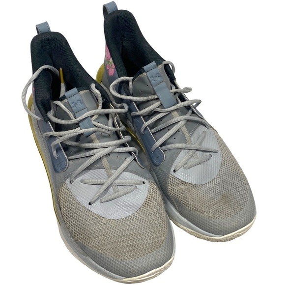 Under Armour Curry 7 Chinese New Year 2020 Men's 13 Gray Pink Floral - Picture 11 of 16